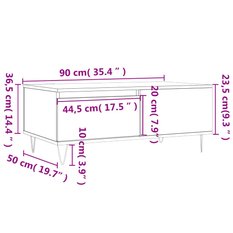 Stolik kawowy 90x50x36,5 cm z praktyczną szufladą dąb sonoma do salonu - Miniaturka zdjęcia nr 11