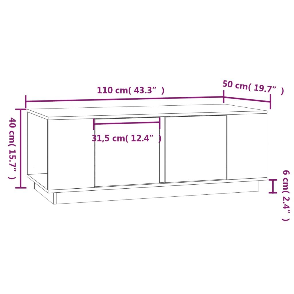 Stolik kawowy 110x50x40 cm z przestronnymi półkami lite drewno sosnowe biały do salonu nr. 9