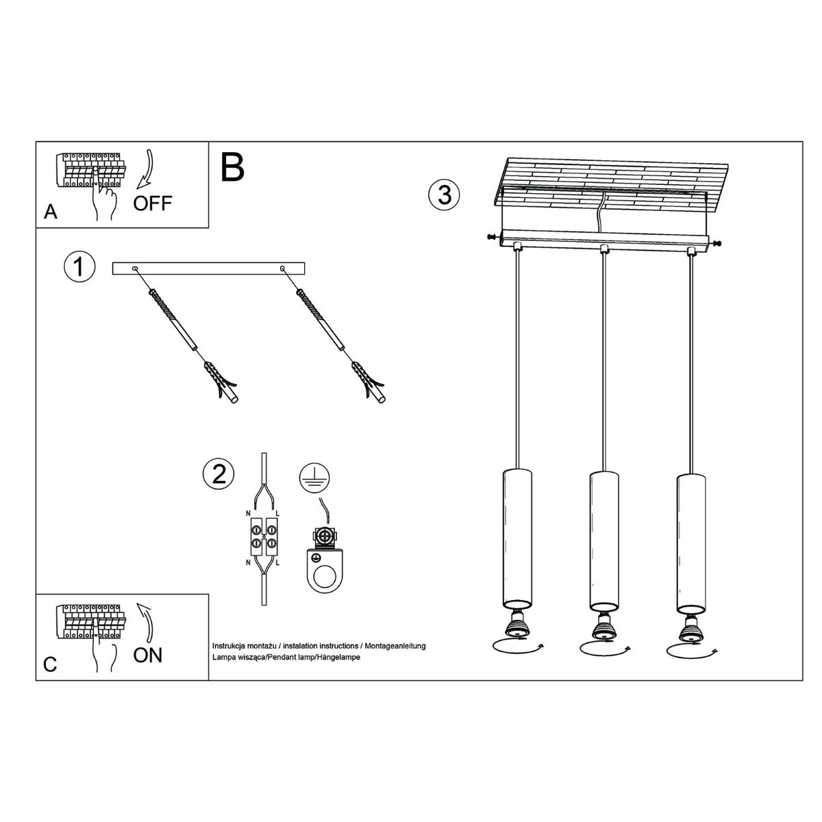 Lampa wisząca Lagos 98x6x45cm do sypialni salonu zielona oliwka nr. 8