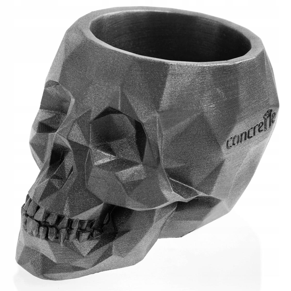 Doniczka betonowa Skull Low-Poly 11 cm | Stal