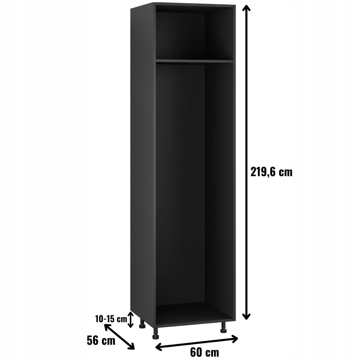 Korpus szafka kuchenna dolna do zabudowy lodówki 60x219,6x56 cm z akcesoriami czarny nr. 2