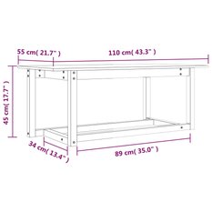 Stolik kawowy 110x55x45 cm z litego drewna sosnowego do salonu - Miniaturka zdjęcia nr 8