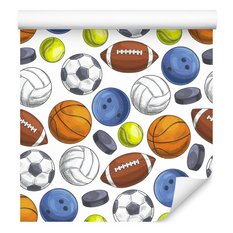 Tapeta Dziecięca Kolorowe Piłki HOKEJ Tenis Dekor  - Miniaturka zdjęcia nr 3