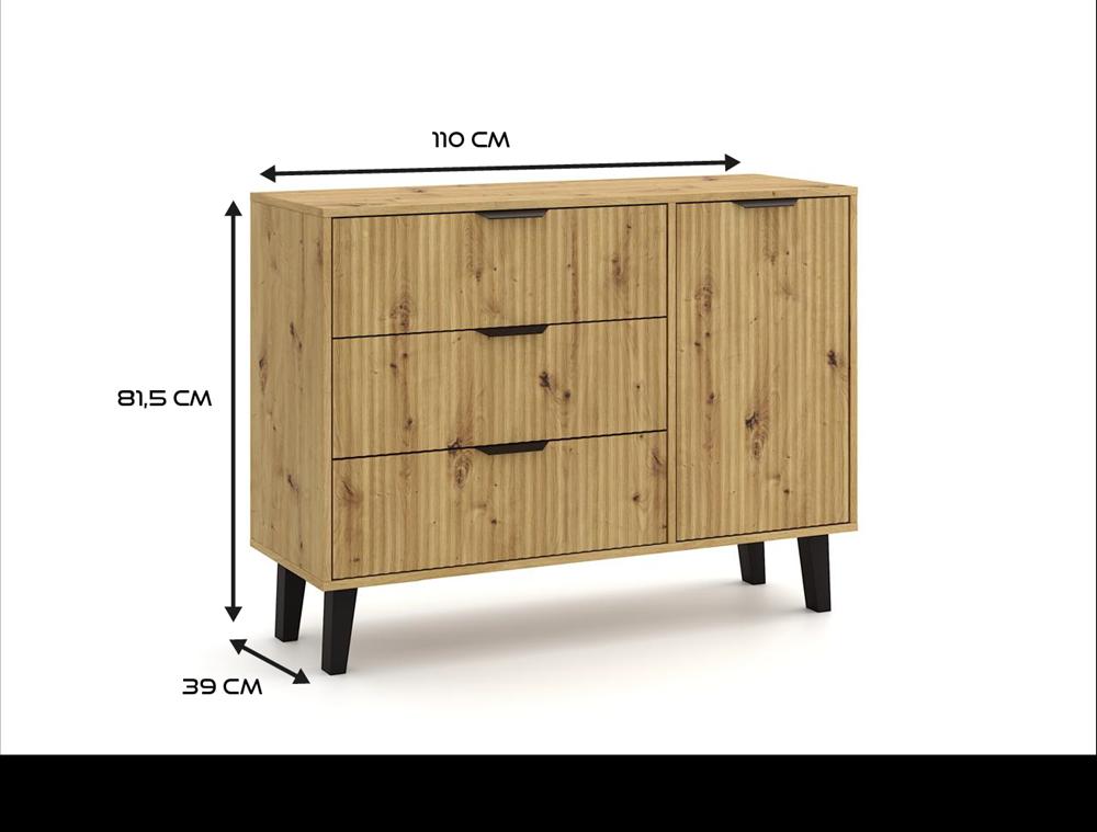 Komoda Scandi 81,5x110x39 cm do salonu dąb artisan nr. 2