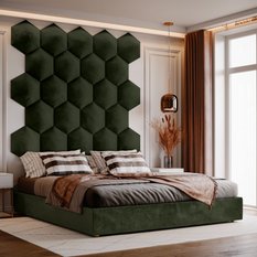 Panele tapicerowane 35x40 cm na ścianę hexagon khaki - Miniaturka zdjęcia nr 5