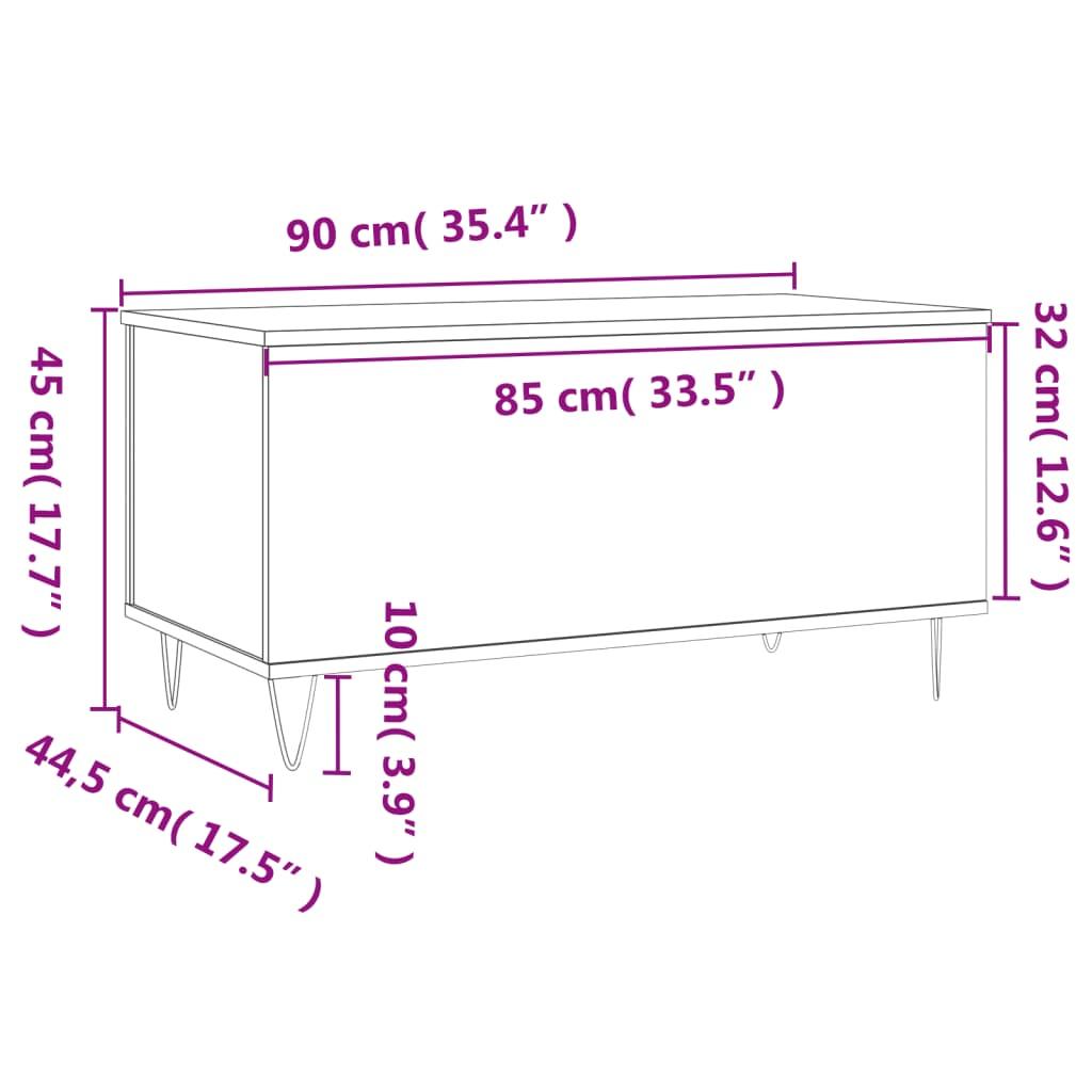 Stolik kawowy 90x44,5x45 cm szary dąb sonoma elegancki do salonu nr. 11