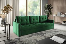 Kanapa IVIO 230x87x86 cm sofa z funkcją spania rozkładana velvet welur beżowa do salonu - Miniaturka zdjęcia nr 11