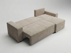 Narożnik Modena 230x52x130 cm z funkcją spania i pojemnikiem sztruks beżowy do salonu - Miniaturka zdjęcia nr 4