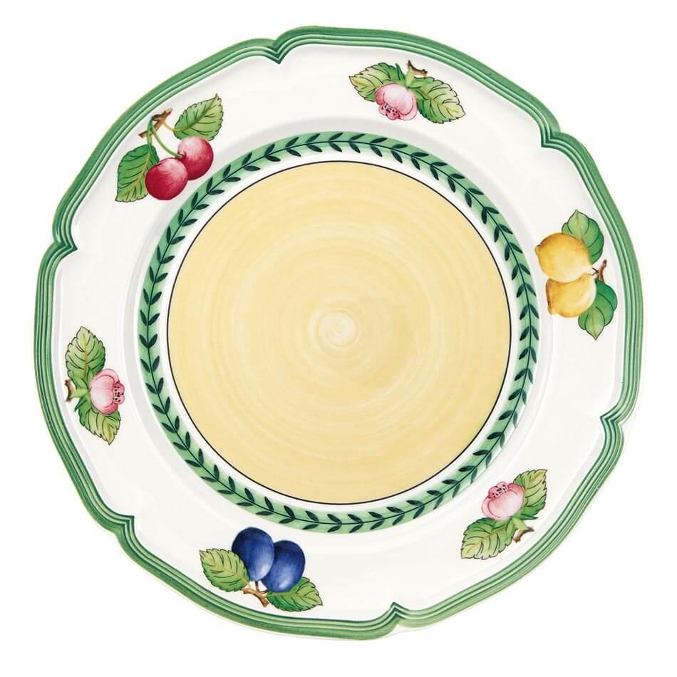 Talerz obiadowy 26 cm French Garden Fleurence Villeroy & Boch biało-żółty do jadalni