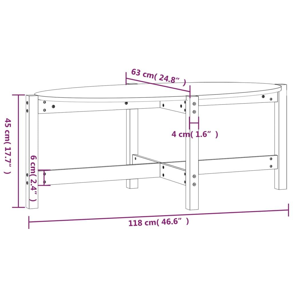 Stolik kawowy 118x63x45 cm z litego drewna sosnowego do salonu nr. 8