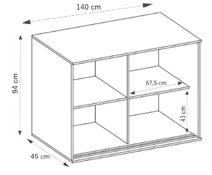 Komoda TABLET 2 120x45x94 cm z przesuwnymi frontami z lustrem jesion ciemny do salonu nr. 4