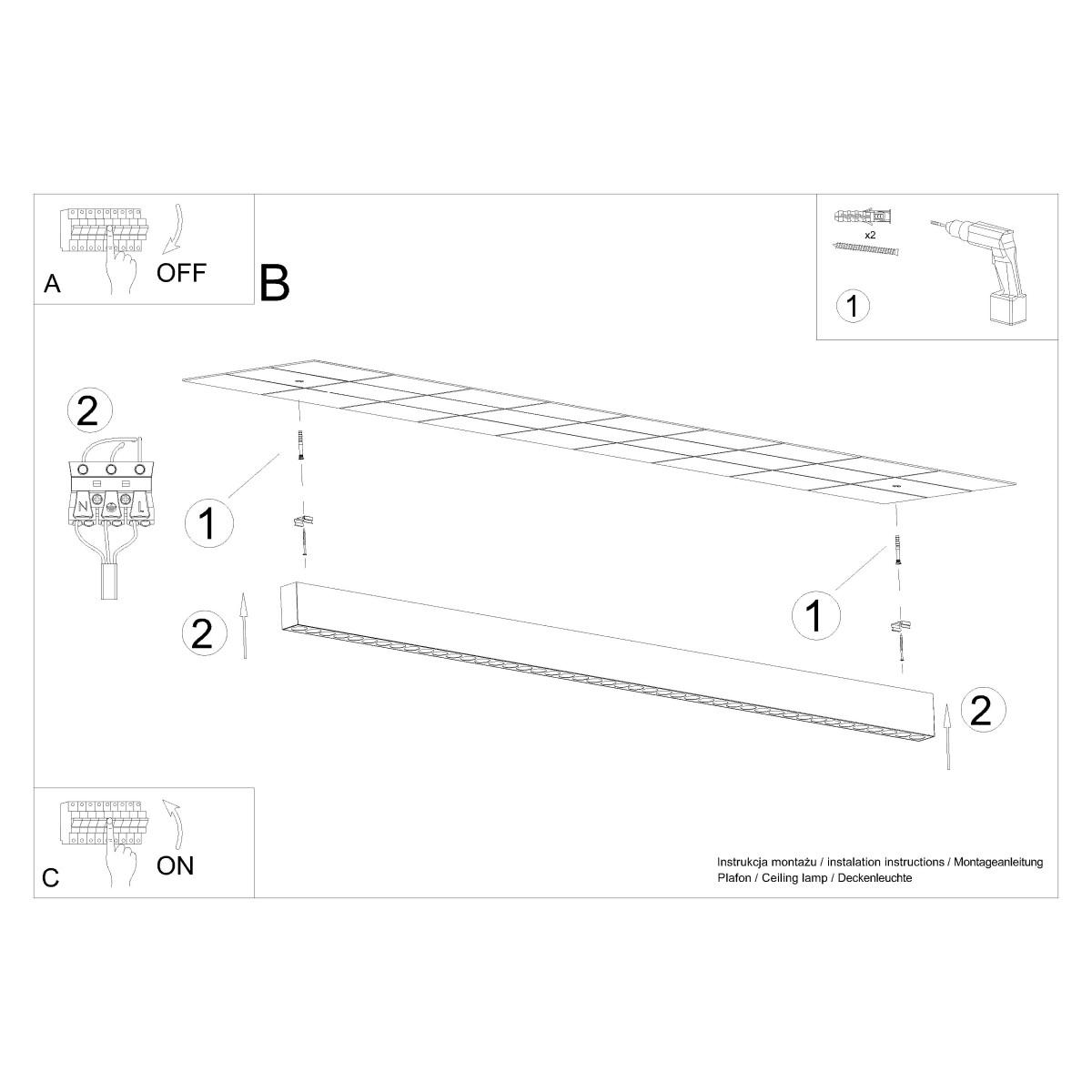 Lampa wisząca SOREN czarna LED 4000K 170x3.3x120cm nowoczesna LED do salonu nr. 9