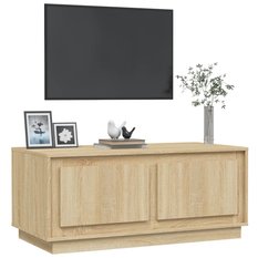 Szafka RTV 102x50x44cm materiał drewnopochodny dąb sonoma do salonu - Miniaturka zdjęcia nr 1