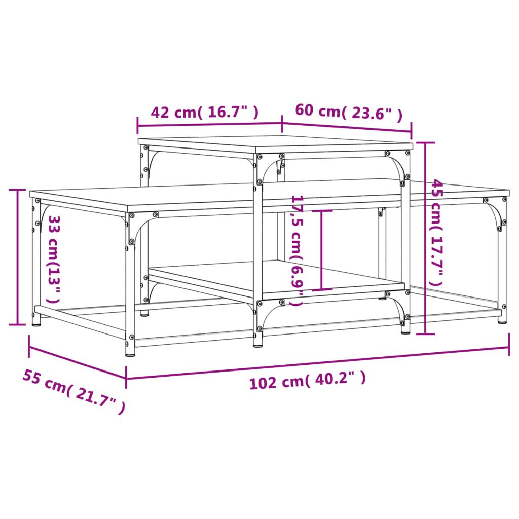 Stolik kawowy 102x60x45 cm z przestronnymi półkami czarny do salonu nr. 9