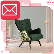 Fotel uszak Luna Print Duo monstera liście tropic - Miniaturka zdjęcia nr 5