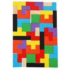 Puzzle 18 cm układanka klocki do pokoju dziecka drewniany  - Miniaturka zdjęcia nr 3