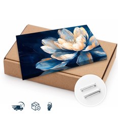 Obraz Na Płótnie Kwiaty Niebieskie Tło 30x20 Ozdoba Salonu - Miniaturka zdjęcia nr 8
