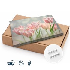 Obraz Na Płótnie Delikatne Różowe Kwiaty Tulipany 30x20 Dekoracja do Salonu - Miniaturka zdjęcia nr 9