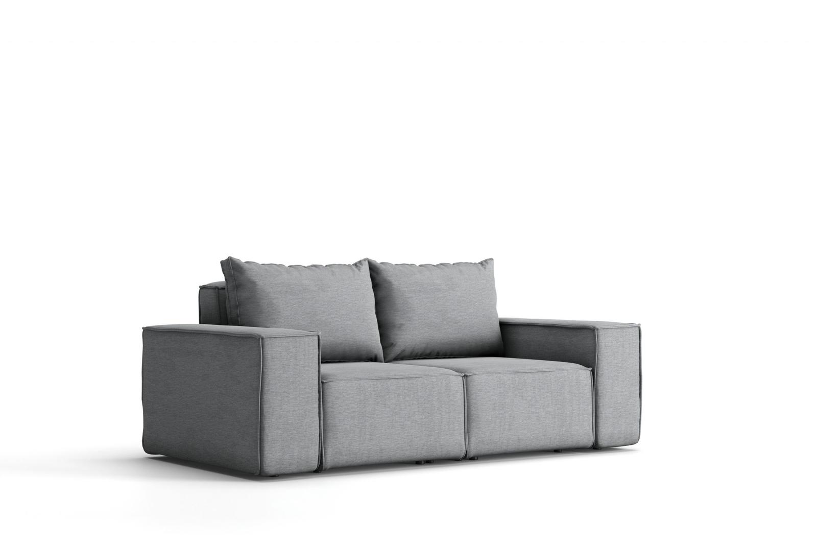 Sofa ogrodowa SONNE 180x73x88 cm dwuosobowa wodoodporna UV + 2 poduszki na taras do ogrodu beżowa nr. 3