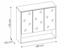 Szafka łazienkowa z lustrem BORNEO COSMOS 80x75x25 cm szary cosmos dąb artisan - Miniaturka zdjęcia nr 5