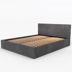 Łóżko tapicerowane do sypialni basic 120x200x88 cm podwójne z pojemnikiem grafitowe - Miniaturka zdjęcia nr 13