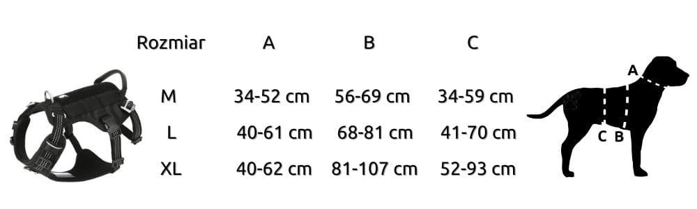 Szelki antyucieczkowe dla psa Truelove Safe Hiking czarne XL nr. 3