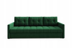 Kanapa IVIO 230x87x86 cm sofa z funkcją spania rozkładana velvet welur zielona do salonu - Miniaturka zdjęcia nr 4