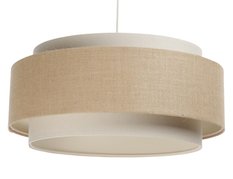 Lampa Doblo 50 cm do sypialni salonu wisząca lniany jutanowy kremowy beżowy - Miniaturka zdjęcia nr 2