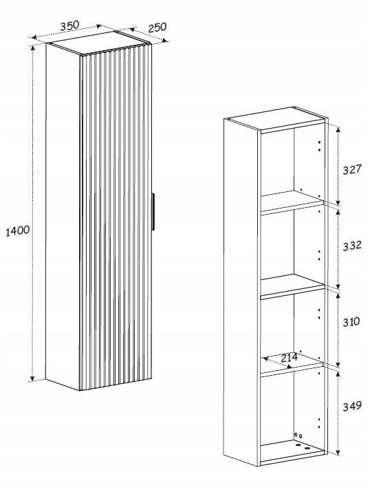 Zestaw Mebli Łazienkowych ADEL szafka pod umywalkę 80 cm + 2x Słupek dąb wotan nr. 14