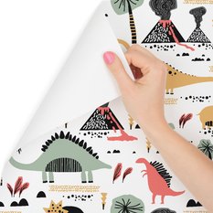 Tapeta Do Pokoju Dziecka Wulkany DINOZAURY Liście  - Miniaturka zdjęcia nr 6
