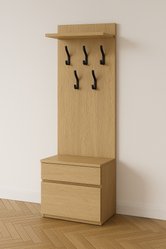 Garderoba do przedpokoju DUO 1 180x45x35 cm z wieszakami szafka na buty dąb cremona - Miniaturka zdjęcia nr 1