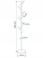 Wieszak stojący Simo biały - Miniaturka zdjęcia nr 4