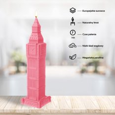 Świeca Big Ben Pink - Miniaturka zdjęcia nr 2