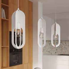 Lampa wisząca NICUS 1 biała 140x11x11cm nowoczesna E27 do salonu - Miniaturka zdjęcia nr 14