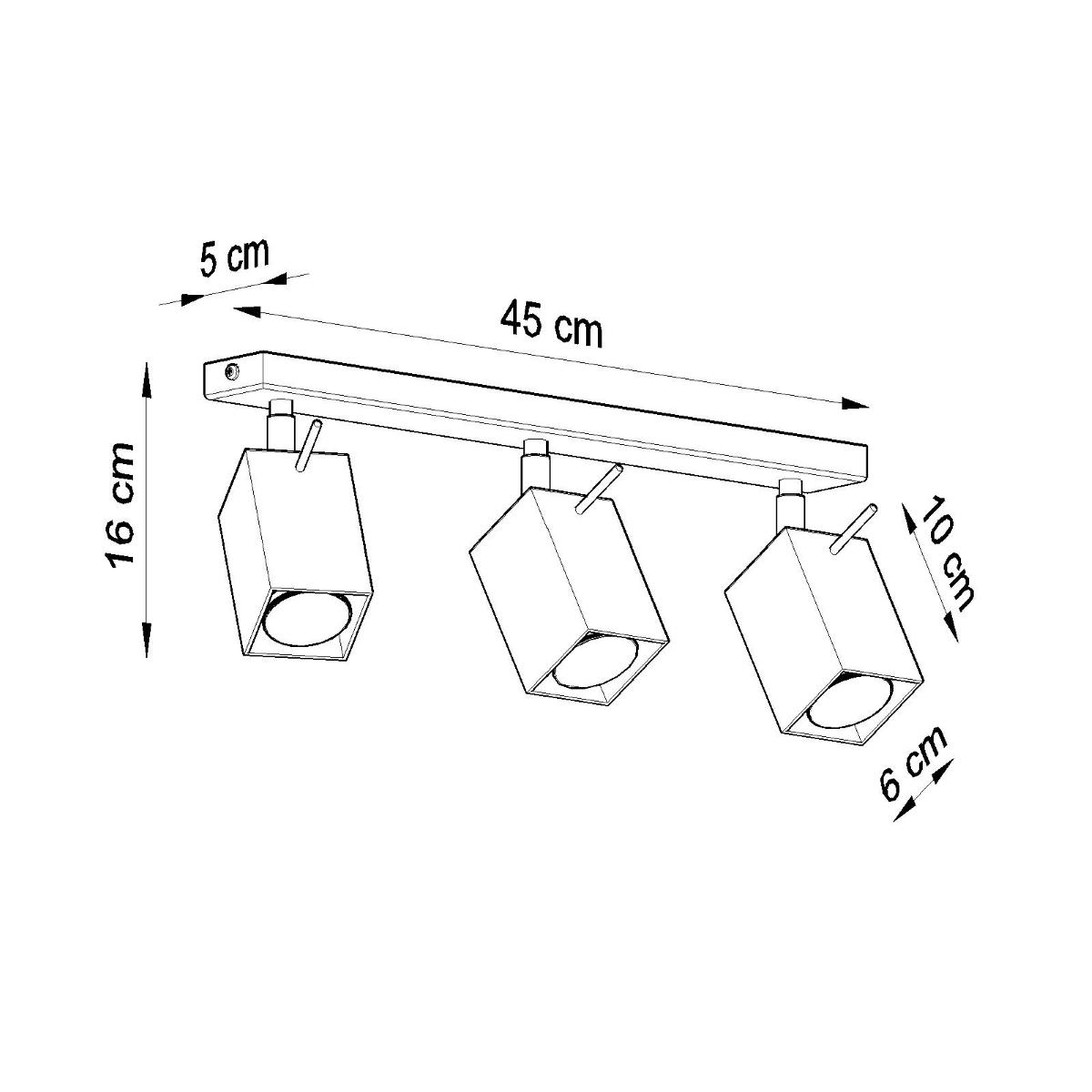 Plafon MERIDA 3 biały 16x6x45cm nowoczesna lampa GU10 do salonu  nr. 4