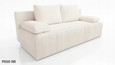 Kanapa Zoja z funkcją spania 82x201x91 cm z pojemnikiem na pościel do sypialni poso kremowa - Miniaturka zdjęcia nr 3