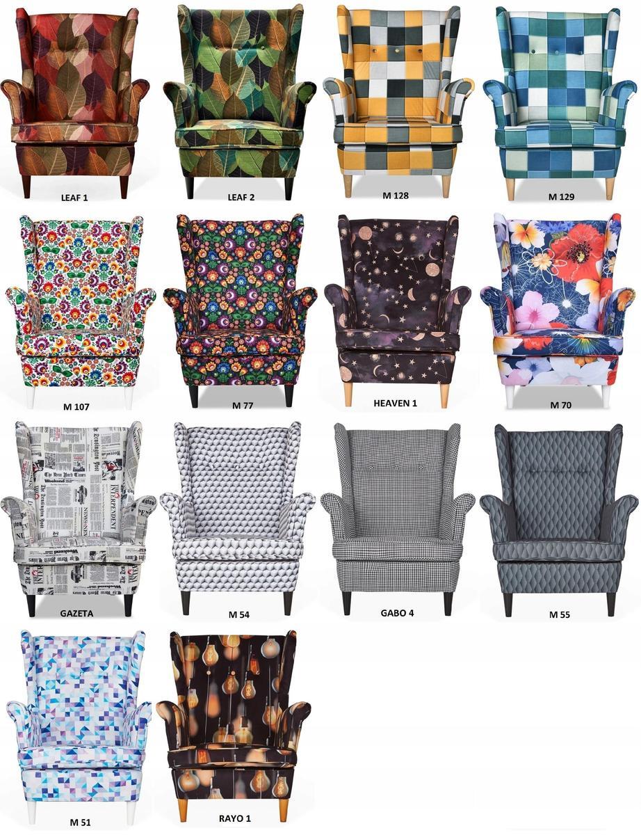 Fotel Uszak z podnóżkiem najmodniejsze liście 2021 nr. 10
