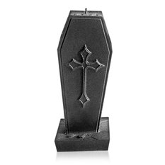 Świeca Coffin with Cross Black Metallic