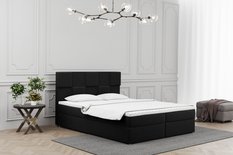 Łóżko ALMA 140x200cm z funkcją przechowywania i materacem do sypialni czarne