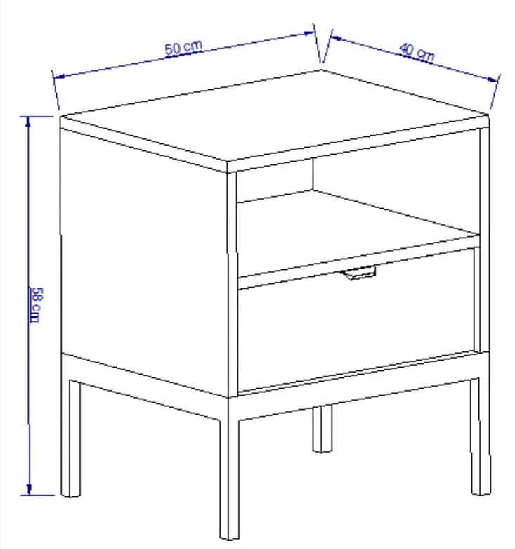 Szafka nocna stojąca AURA 50x35x22 cm stolik nocny do sypialni dąb cremona nr. 4