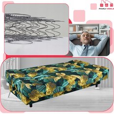 Wersalka SARA PRINT 200x95 cm liście monstery rozkładana kanapa z pojemnikiem sofa do salonu Nature - Miniaturka zdjęcia nr 5