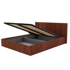 Łóżko tapicerowane 160x200 premium z pojemnikiem do sypialni miodowe wezgłowie 107 cm - Miniaturka zdjęcia nr 11