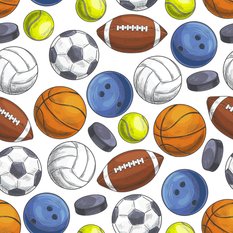 Tapeta Dziecięca Kolorowe Piłki HOKEJ Tenis Dekor  - Miniaturka zdjęcia nr 5