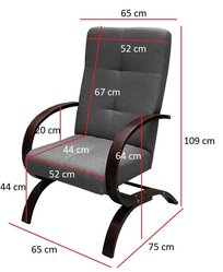 Fotel Finka 65x109x75 cm do salonu szary dąb sonoma - Miniaturka zdjęcia nr 2