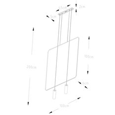 Lampa wisząca RANA 2 czarna 200x6x100cm nowoczesna G10 do salonu - Miniaturka zdjęcia nr 8