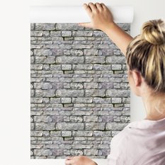 Tapeta Do Salonu Szara CEGŁA Kamień Mur Efekt 3D 53x1000  - Miniaturka zdjęcia nr 8