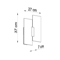 Kinkiet FABIANO 37x7x27cm nowoczesna lampa E27 do salonu - Miniaturka zdjęcia nr 4