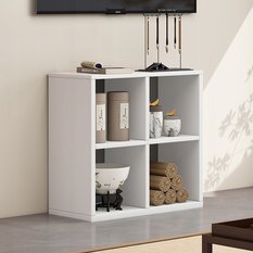 Regał otwarty 60x30x60 cm modułowy z 4 półkami biały w stylu skandynawskim do salonu - Miniaturka zdjęcia nr 4