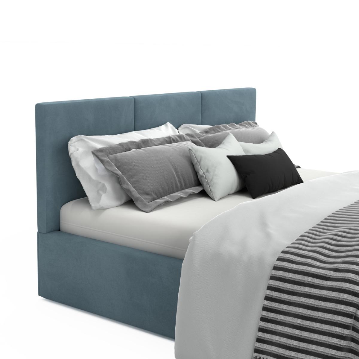 Łóżko tapicerowane 160x200x88 cm do sypialni łóżko otwierany schowek na pościel  morski nr. 12