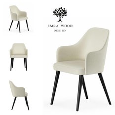 Krzesło tapicerowane KR-9 53x83x49 cm DELUXE Ivory 53 do jadalni kremowy